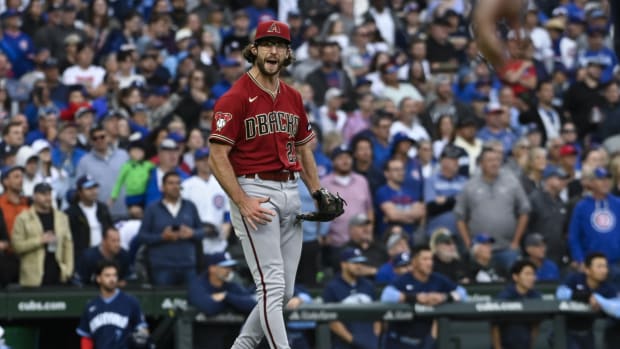 Zac Gallen reacts to final out of game against Cubs September 8th, 2023